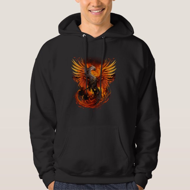 Sudadera Rejuvenecimiento mítico de aves Fénix Artwork Fire (Anverso)