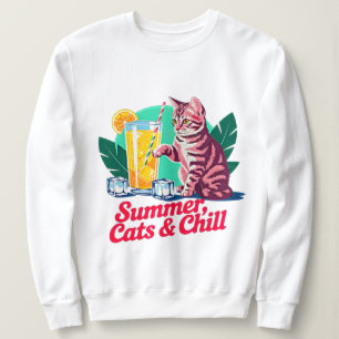 Sudadera relajación de gato de verano para mujeres - Retro