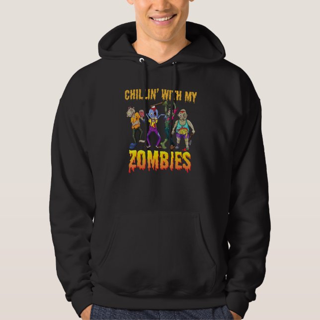 Sudadera Relajándome Con Mis Zombies Halloween Asusta Vampi (Anverso)