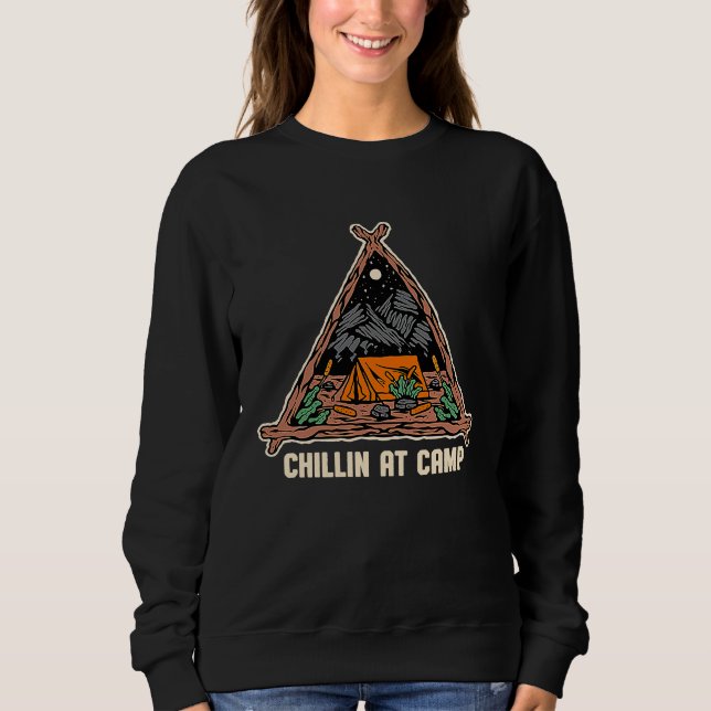 Sudadera Relajándose en el campamento de verano Camping tro (Anverso)