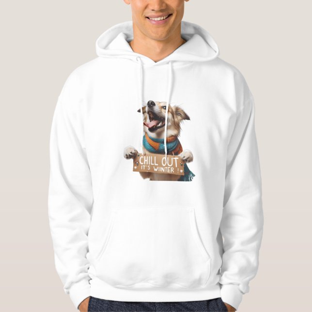 Sudadera "Relájate, ¡Es Invierno! Perro Emocionado  (Anverso)