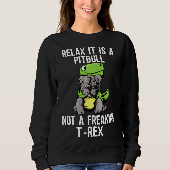 Sudadera Relájate, Es Un Pitbull No Un Rex Gracioso Perro D (Anverso)