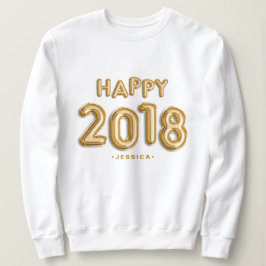 Sudadera Relieve metalizado dorado Globos Feliz 2018 Person