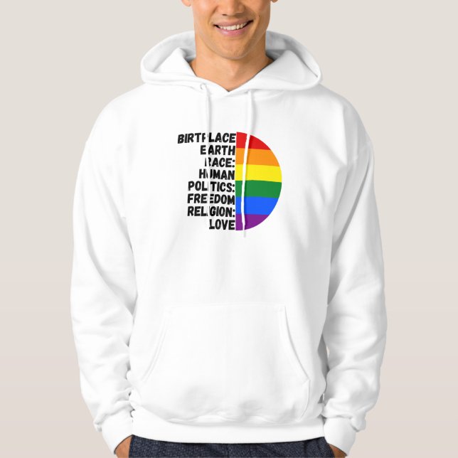 Sudadera Religión Amor Libertad Arcoiris Gente (Anverso)