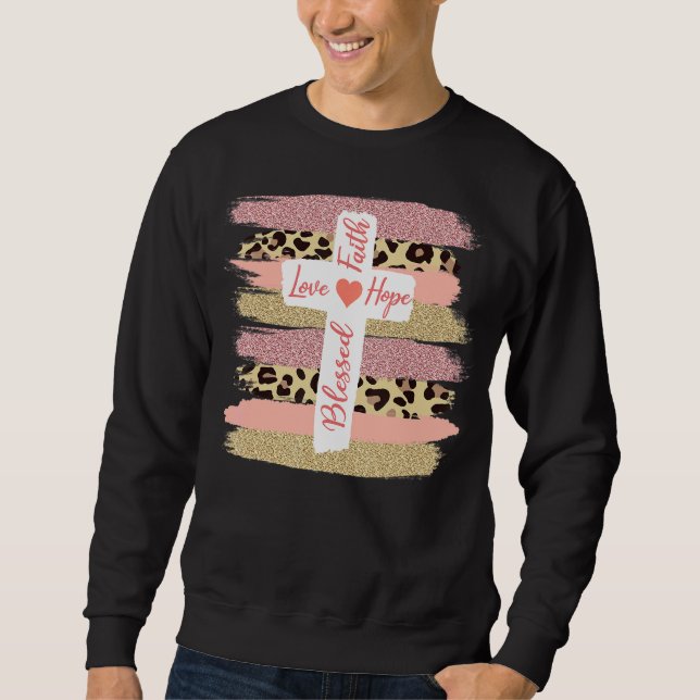 Sudadera Religión Cristiana Amor Esperanza Bendición Cruz C (Anverso)