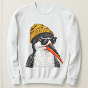 Sudadera Reloj 90s Black Skimmer Vintage Pájaro Costero Ret