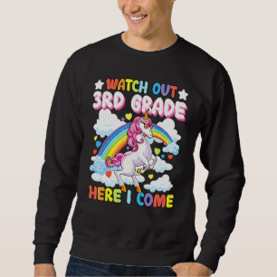 Sudadera Reloj unicornio ten cuidado 3er grado aquí vengo d