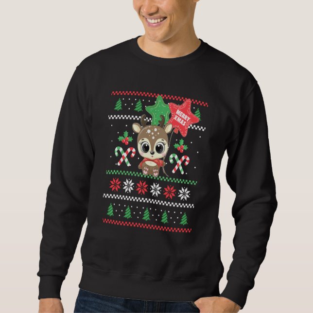 Sudadera Reno Con Globos Y Decoración De Navidades (Anverso)