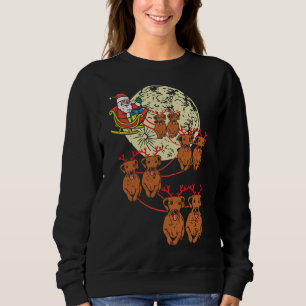 Sudadera Reno Dachshund Santa Navidades Mascota Weiner Dog