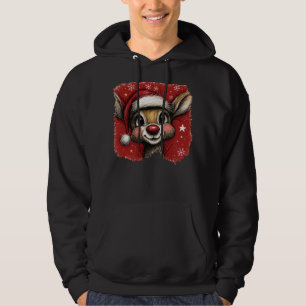 Sudadera Reno de Navidad adorable con sombrero de Santa