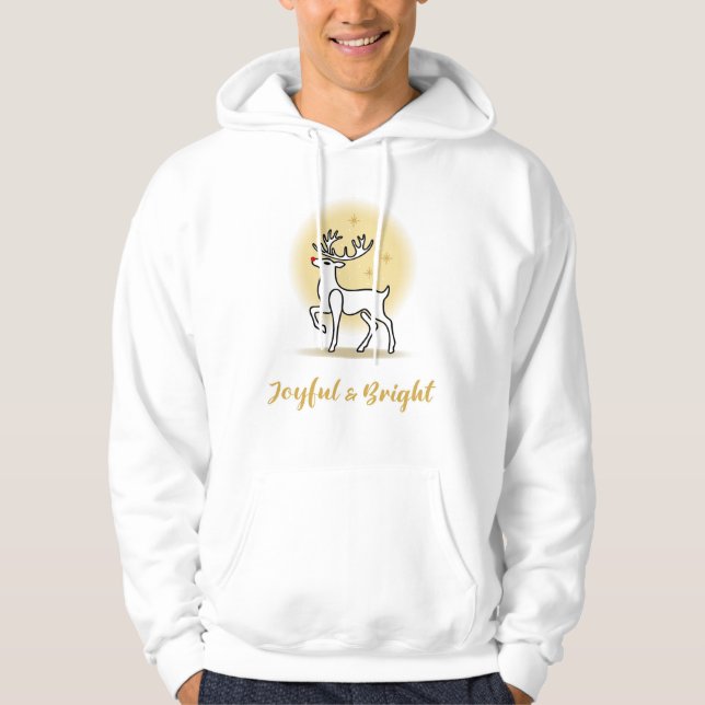 Sudadera Reno de Navidad Alegre y Brillante (Anverso)