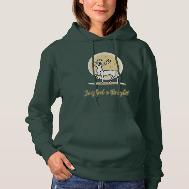 Sudadera Reno de Navidad Alegre y Brillante (Anverso)