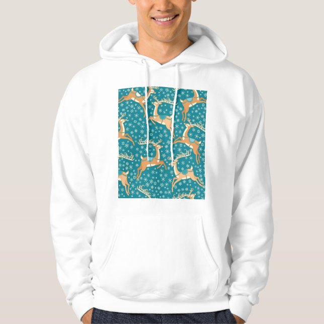 Sudadera Reno navidad: Vintage Seamless Pattern. (Anverso)