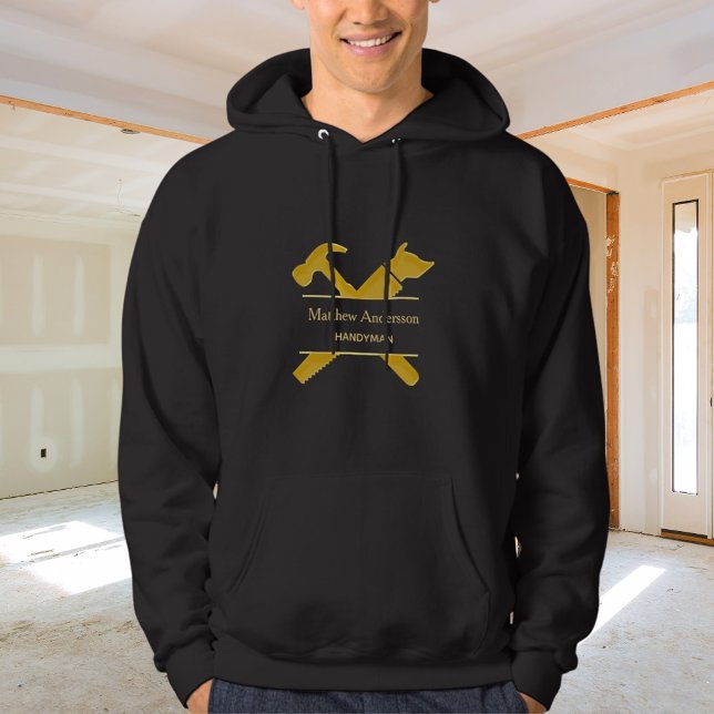 Sudadera Reparación de casas con herramientas de oro negro (Subido por el creador)