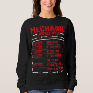 Sudadera Reparador mecánico mecánico de coches con tarifa h