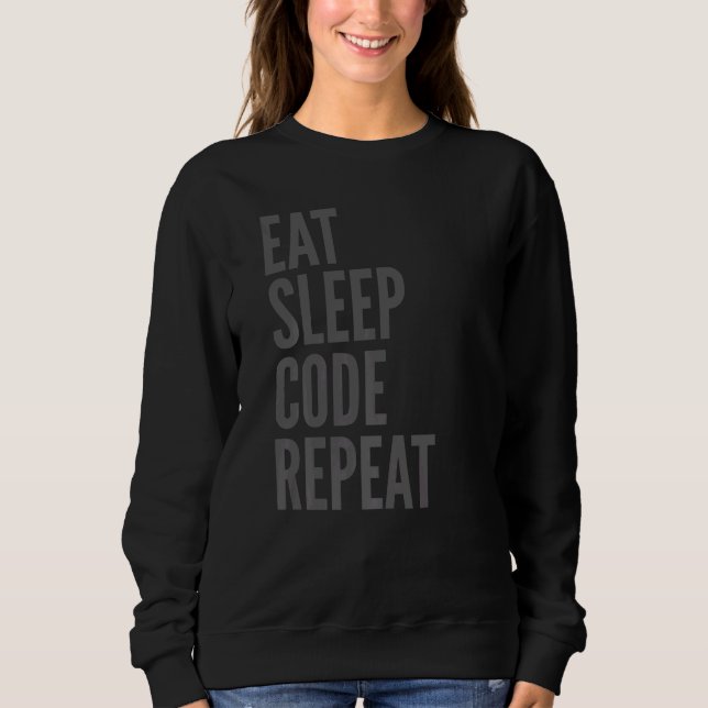 Sudadera Repetición de código de sueño de comedor del progr (Anverso)