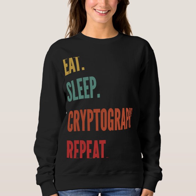 Sudadera Repetición de criptografía por criptografía por co (Anverso)