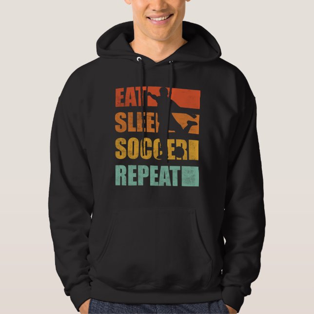 Sudadera Repetición de Eat Sleep Soccer (Anverso)