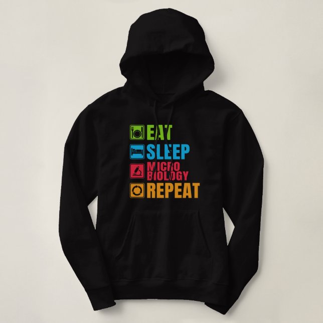 Sudadera Repetición de microbiología del sueño de consumo (Diseño del anverso)