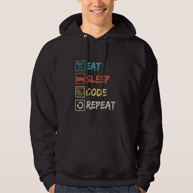 Sudadera Repetición del código de sueño de comerse - Estilo (Anverso)