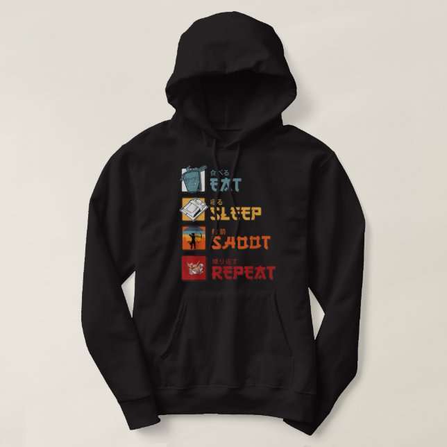 Sudadera Repetir el sueño, tiro con arco, arquero, cosecha (Diseño del anverso)