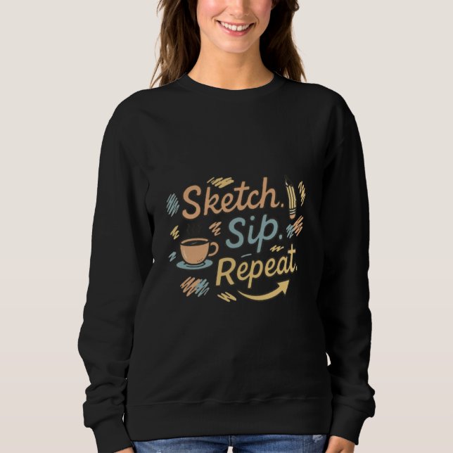 Sudadera Repetir sorbo de boceto  (Anverso)