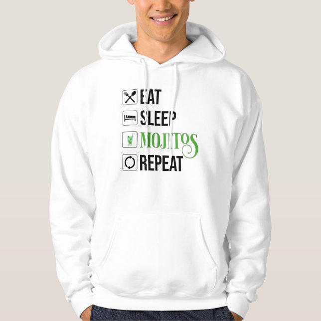 Sudadera Repita con Mojitos de sueño de descanso (Anverso)