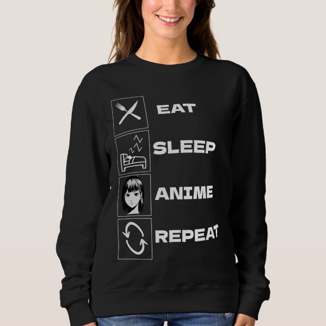 Sudadera Repite el anime de dormir (Anverso)