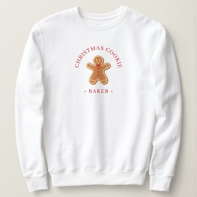 Sudadera Repostera de Galletas de Navidad Modernas para Muj (Anverso del diseño)