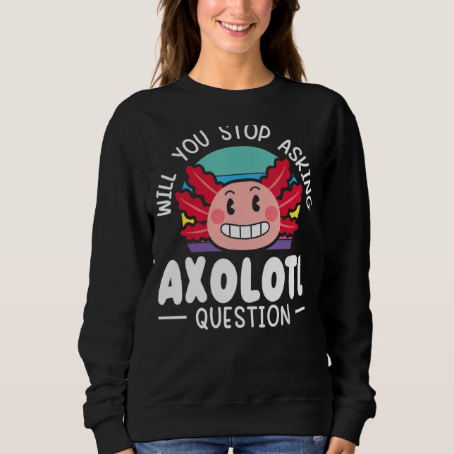 Sudadera Reptile Retro Axolotl Animales Anfibios (Anverso)