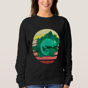 Sudadera Reptiles Chameleon Lizard Retro Sunset