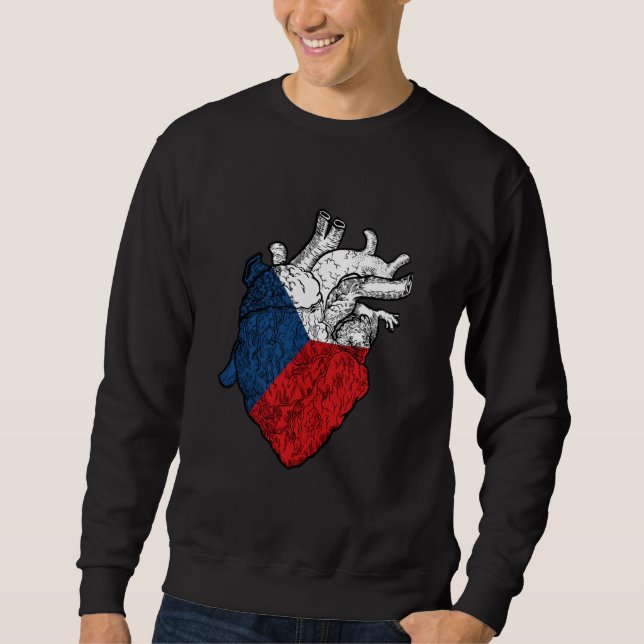 Sudadera República Checa Orgullo checo Bandera checa Corazó (Anverso)