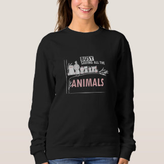 Sudadera Rescatador Animal Veterinario Ocupado Salvando Tod