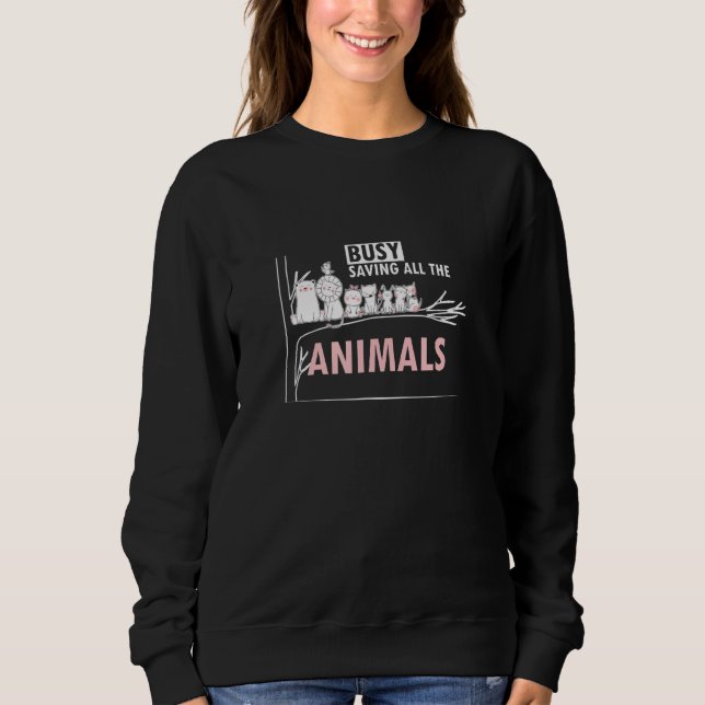 Sudadera Rescatador Animal Veterinario Ocupado Salvando Tod (Anverso)