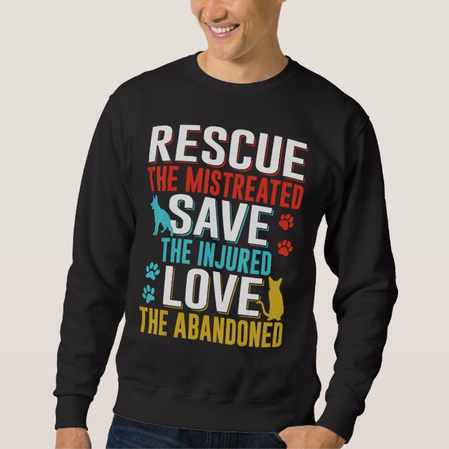Sudadera Rescatar Salvar Amar Animales Adoptar (Anverso)
