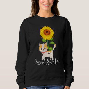 Sudadera Rescate animal de gato de girasol Salvar amor Adop