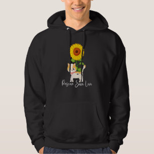 Sudadera Rescate animal de gato de girasol Salvar amor Adop