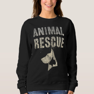 Sudadera Rescate animal Vintage Gatos Perros Adopción Squad