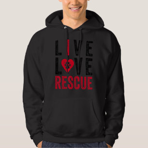 Sudadera Rescate de amor en vivo Veterinaria Mascota de gat