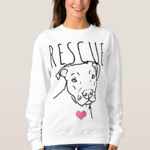 Sudadera Rescate de perros Pitbull Cute Heart Adopta Mascot