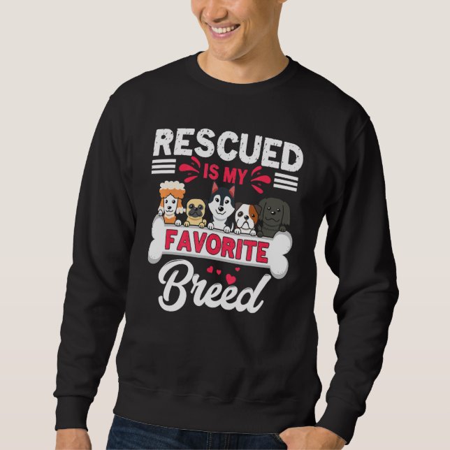 Sudadera Rescate De Perros Rescatado Es Mi Raza De Perro Fa (Anverso)