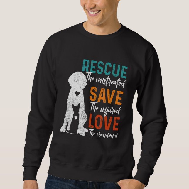 Sudadera Rescate Salvar Amor Rescate Animal Perro Gato (Anverso)