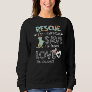 Sudadera Rescate salve amor lindo animal rescate perro gato