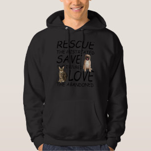 Sudadera Rescate salve amor lindo animal rescate perro gato