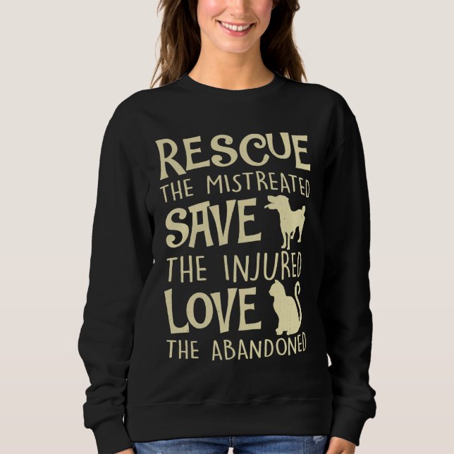 Sudadera Rescue Save Love  Cute Animals Rescue Dog Cat (Anverso)