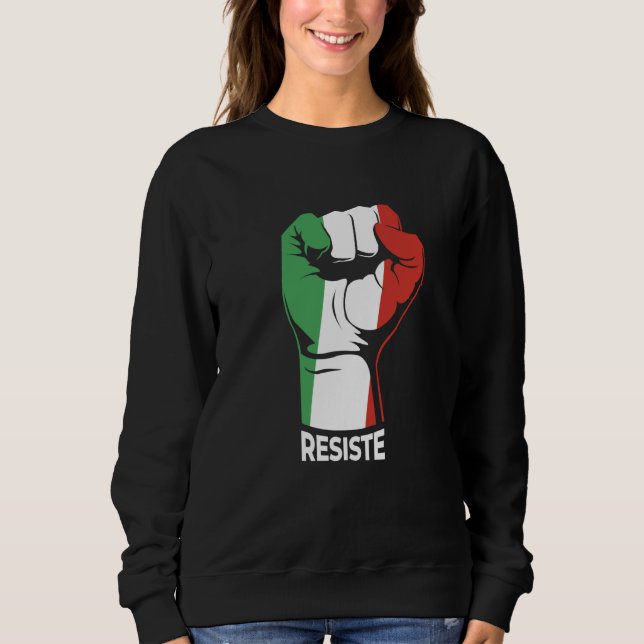 Sudadera Resistance for Italian Liberal Hand in the flag it (Anverso)