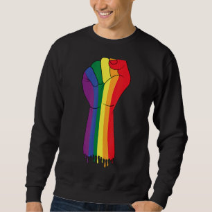 Sudadera Resistir el orgullo gay con la bandera arcoiris de