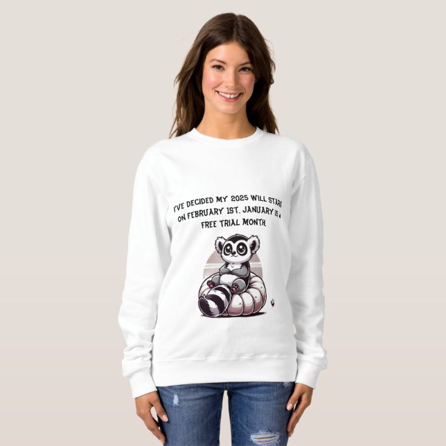 Sudadera Resolución divertida de Año Nuevo femenino (Anverso completo)