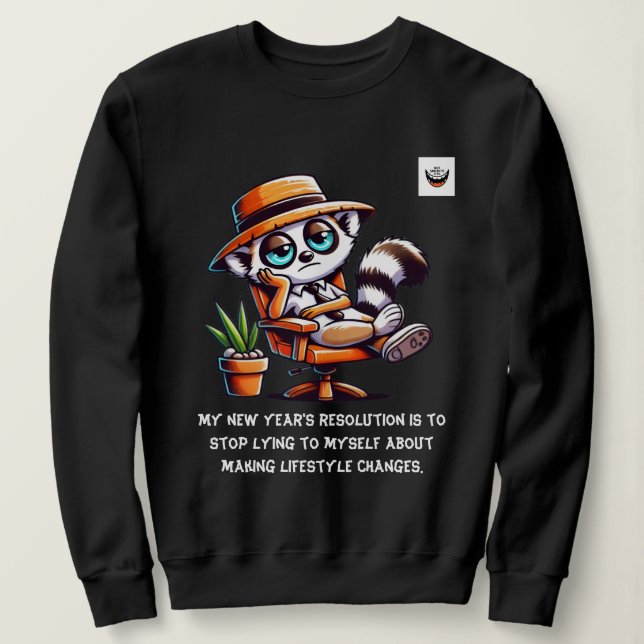Sudadera Resolución honesta de Año Nuevo de las mujeres (Anverso del diseño)