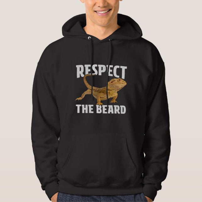 Sudadera Respect The Beard  Bearded Dragon Dad Mom (Anverso)